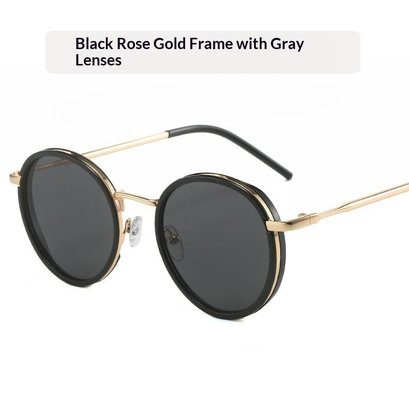 Korean Version of Large Frame Milk White Round Frame Sunglasses Internet Celebrity Sunshade Sunglasses Personalized Street Shot Sunscreen Glasses