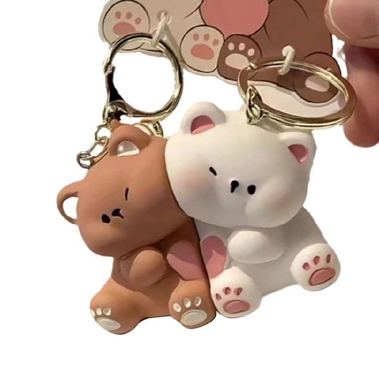 

1Pair Magnetic Attraction Bear Keychain Set Unique Resin Lovers Keyring Sweetheart Bag Pendant Accessories for Couples 1