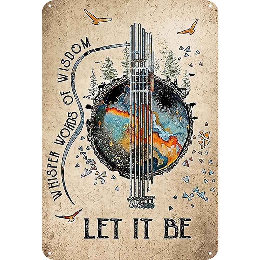 

Vintage Metal Plate LET IT BE Rectangular Iron Painting Wall Art Decor30x40cm #