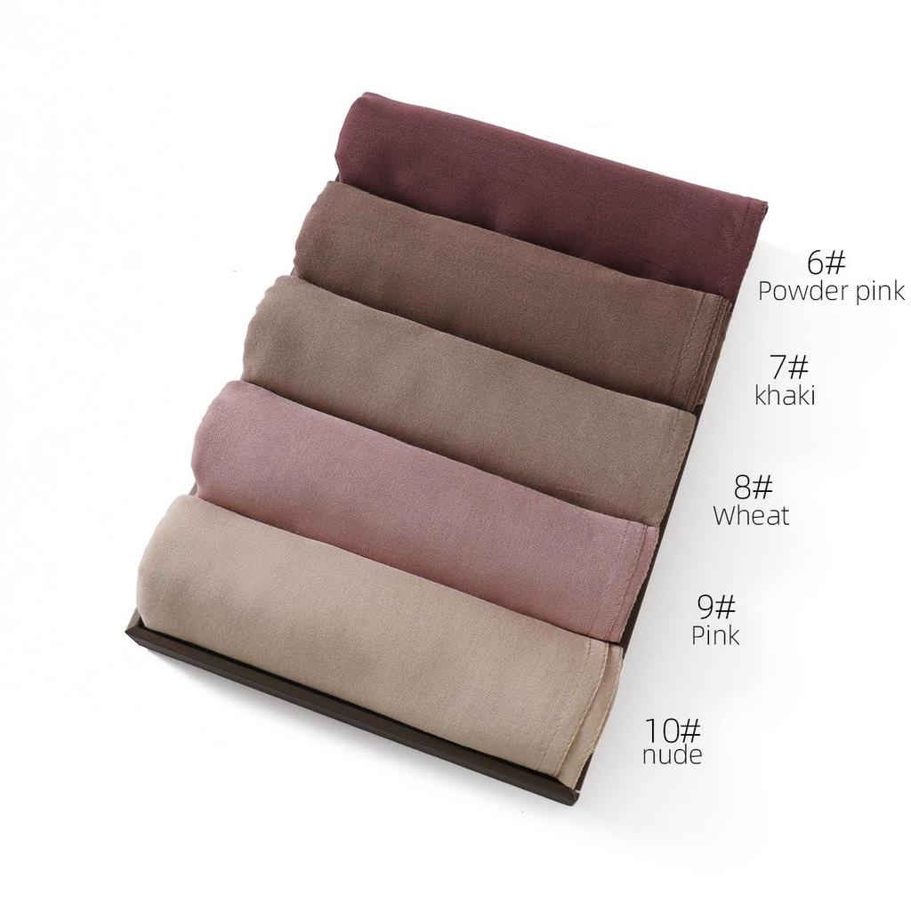 Miękki Modalowy Szal Szal z Szerokim Brzegiem w Jednolitym Kolorze Oddychający (70 x 175 CM)