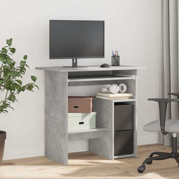 VidaXL Bureau Gris béton 80 x 45 x 74 cm Aggloméré