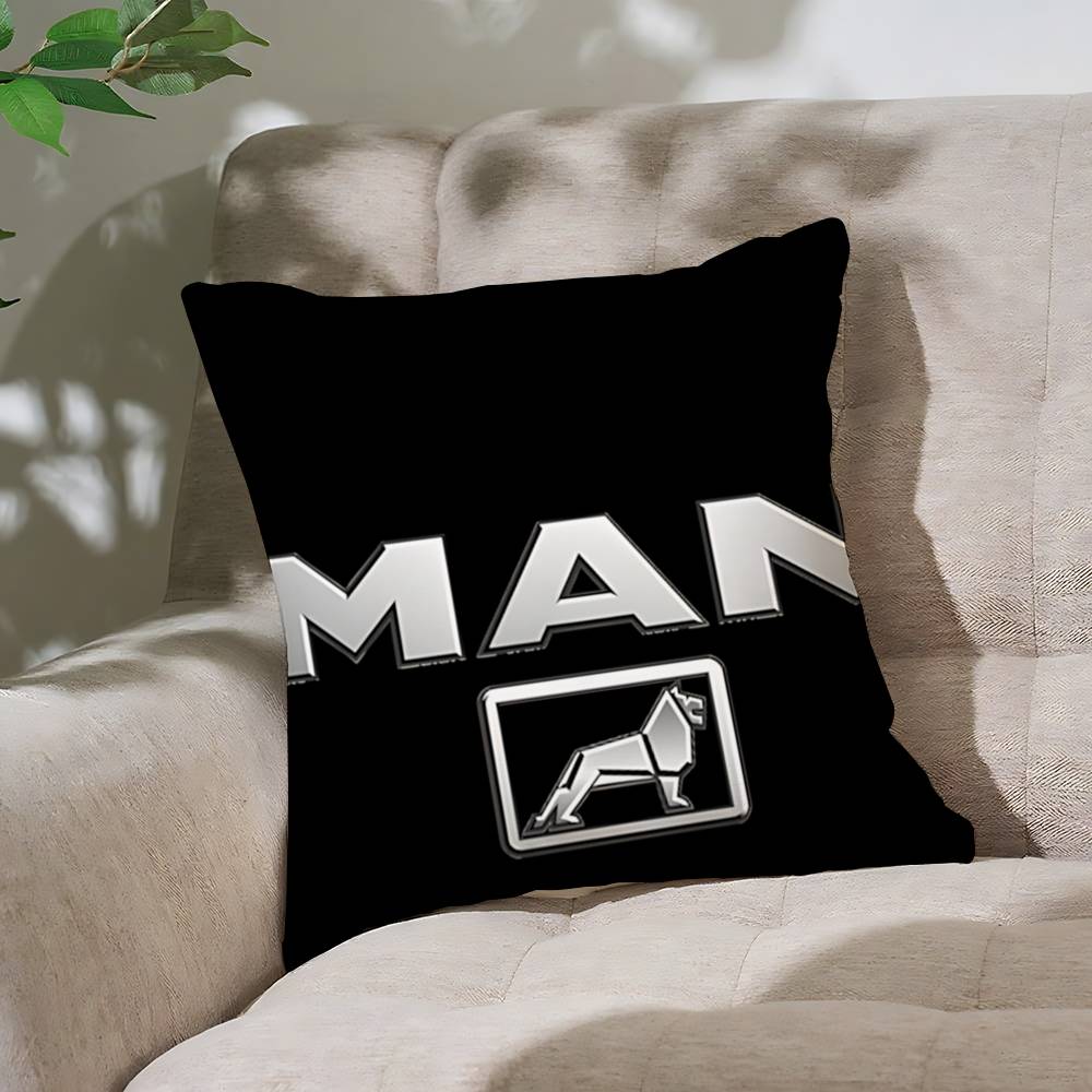 Cool MMan Truck Logo Throw Pillow Covers Pattern Cushion Cover Suitable For Sofa Bedroom Car Pillow Cover