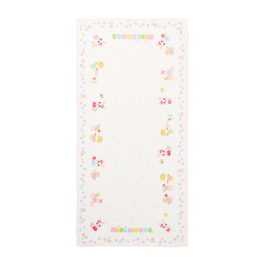 MIKI HOUSE Gauze Towel Bathtime Gauze Made in Perfect for Baby Boys and Baby Pink Set, Towels, 2-Piece Set, 100% Cotton, Japan, 35x70cm, Prep, Girls,