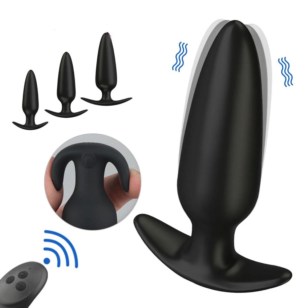 Vibrerende rumpestøpsler Dildo Vibrator Prostatamassasje Trådløs fjernkontroll Analplugg G-punktstimulator Sexleketøy for kvinne