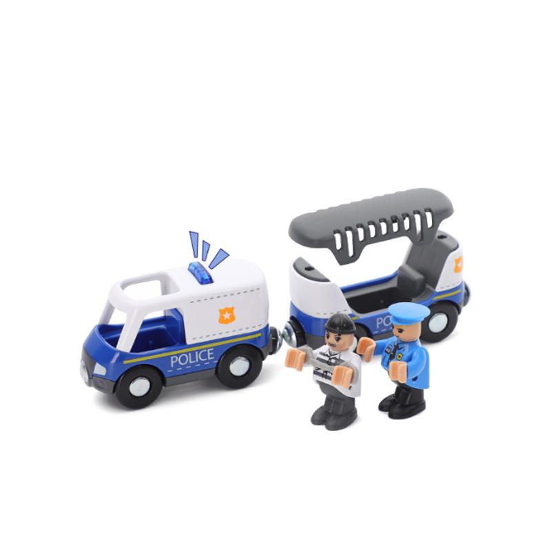 New Multifunctional Magnetic Car Ambulance Police Car Compatible with Thomas Wooden Track Train Toys For Kids
