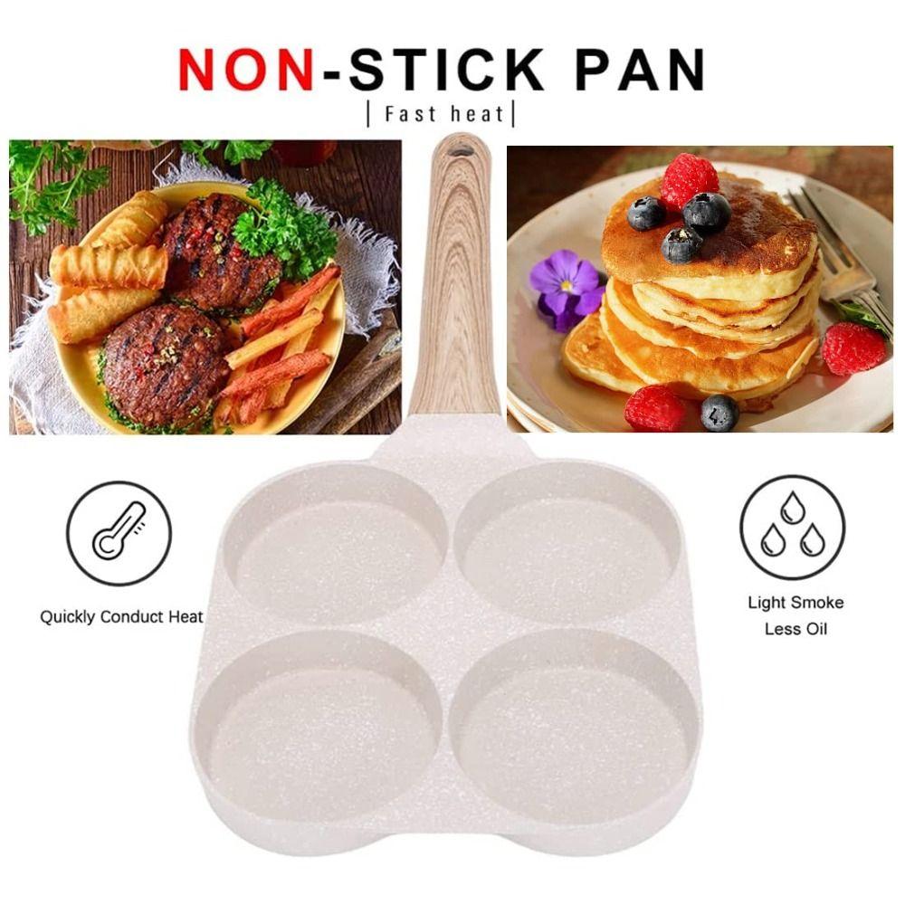 Non-stick Granite Omelette Skillet Four-Cup Burger Maker Mini Fried Egg Pan  Kitchen