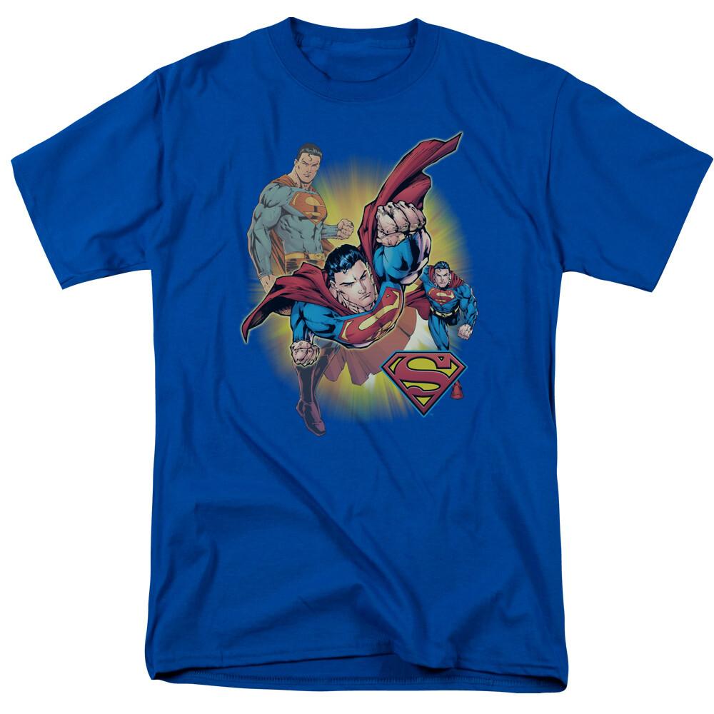 26 Superman Superman Collage T Shirt Mens Licensed DC Comic Tee Royal Blue Unisex T-Shirt M