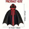 Bow Halloween Hooded Cloak Solid Color Washable Durable Gothic Costume Cape Lightweight Polyester Spooky Cosplay Outfits