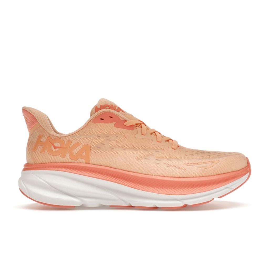 HOKA  Clifton 9 Cantaloupe Women Sneakers Orange White 1127896-CPW