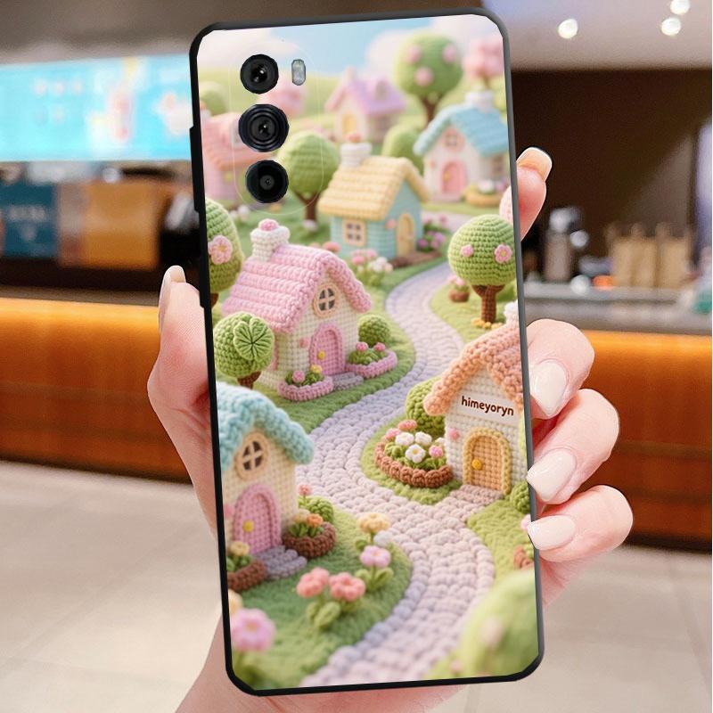 

Phone Case For Motorola Edge 50 40 Pro 60 50 40 30 Ultra Neo Fusion Moto G Play G Stylus G Power G Crochet Winter Village Art Moto G Power (2025)