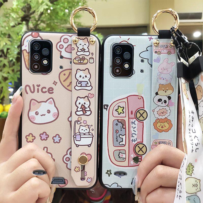 Cartoon Phone Holder Phone Case For UMIDIGI Bison GT2/GT2 Pro Fashion Design Silicone Ring Wrist Strap Dirt-resistant