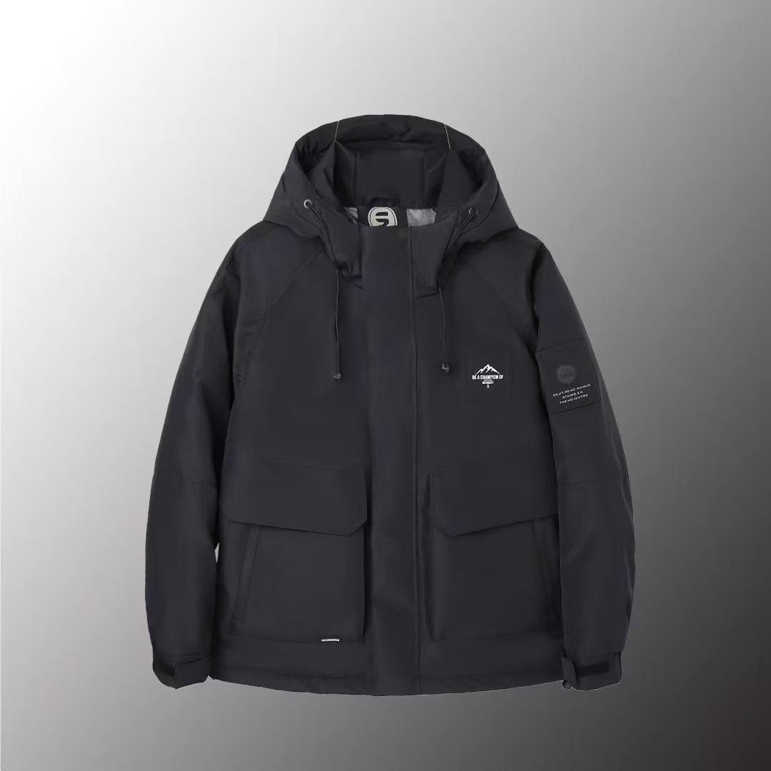 

Yaya 2025 Men s Winter Thickened Cotton Windbreaker Jacket - Casual Streetwear & Workwear Coat XL for 70-80 kg чёрный