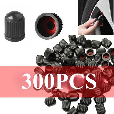 300/5 PZ. Cappucci Valvola Pneumatico Bici in Plastica Nera per Auto Biciclette Motociclette Valvola Pneumatico Auto con Anello di Tenuta O Forma a Cupola Valvola Antipolvere