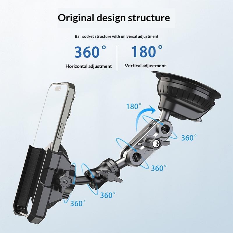 Car Phone Holder Strong Suction Cell Phone Mount 360° Rotation Cell Phone Holder Adjustable For Car Window Windshield