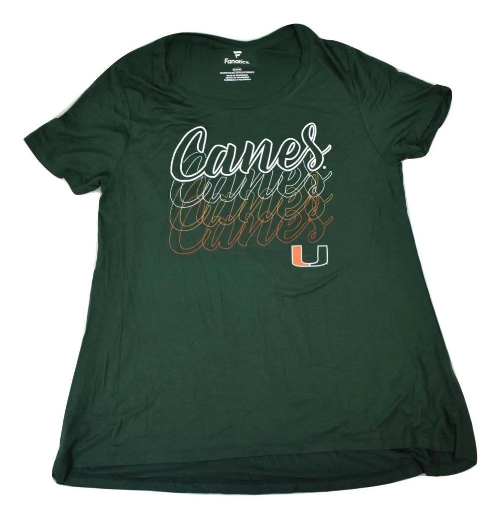 Fanatics Womens Miami Hurricanes Loose Fit Team Fade Shirt New M