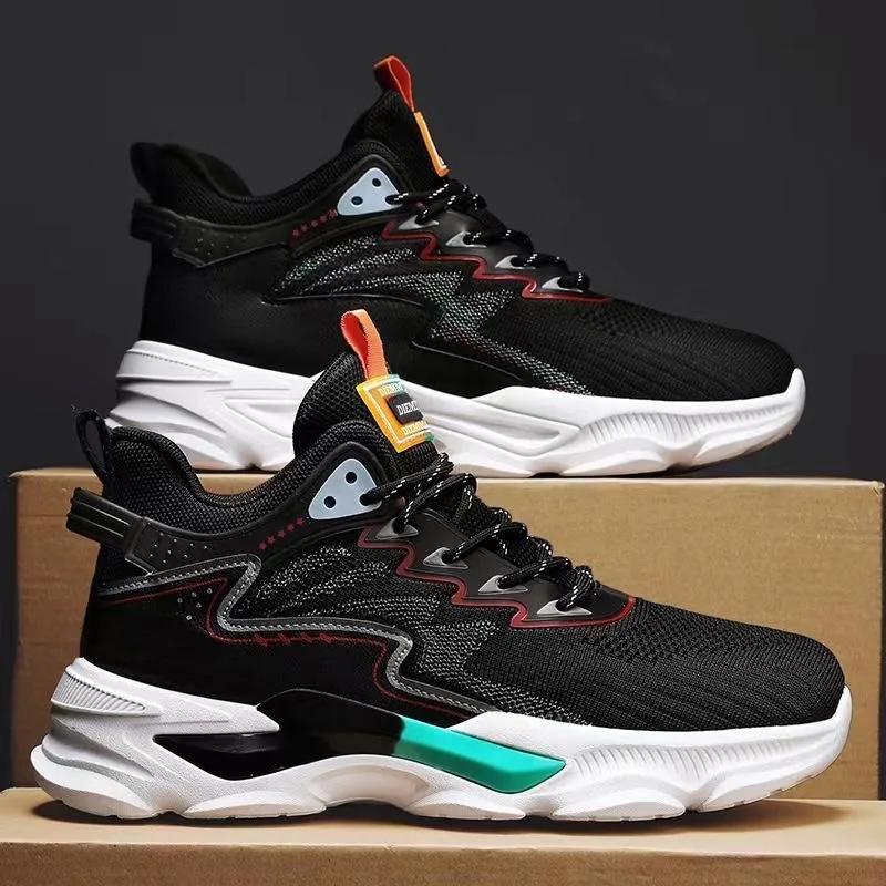 Fashion Luxury Sports Leisure Mens Shoes Breathable Versatile Thick Bottom Sneaker Soft Bottom Non-slip Running Shoes Tenis Masculino