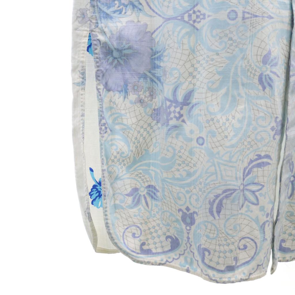 Y's made in Japan Florales Reverse-Print Langarm Hemdblusenkleid Damen Gebraucht