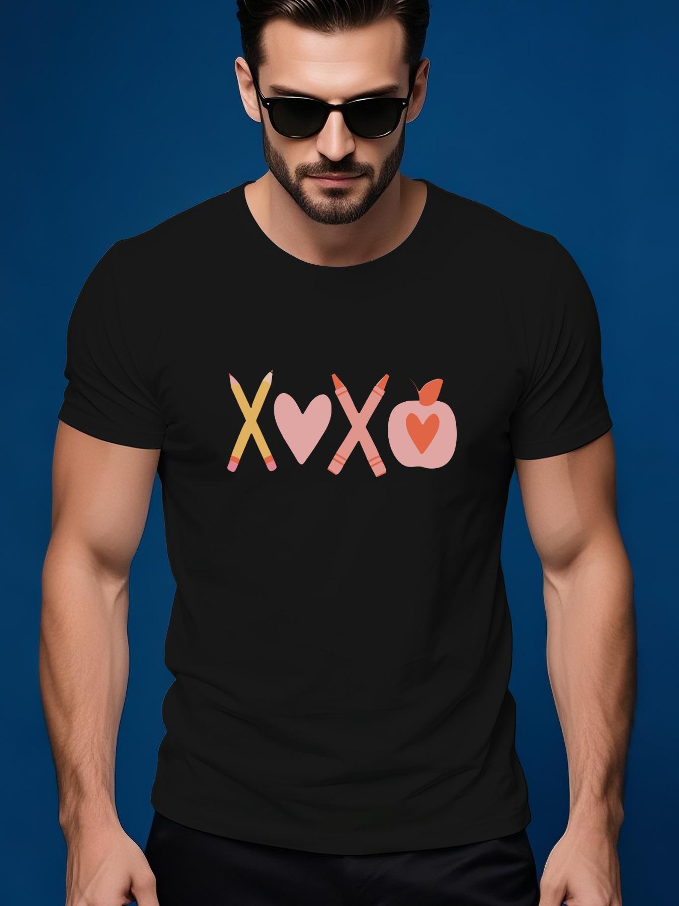 Summer Tshirt with Colorful Crayon Heart Design - Soft Co... S
