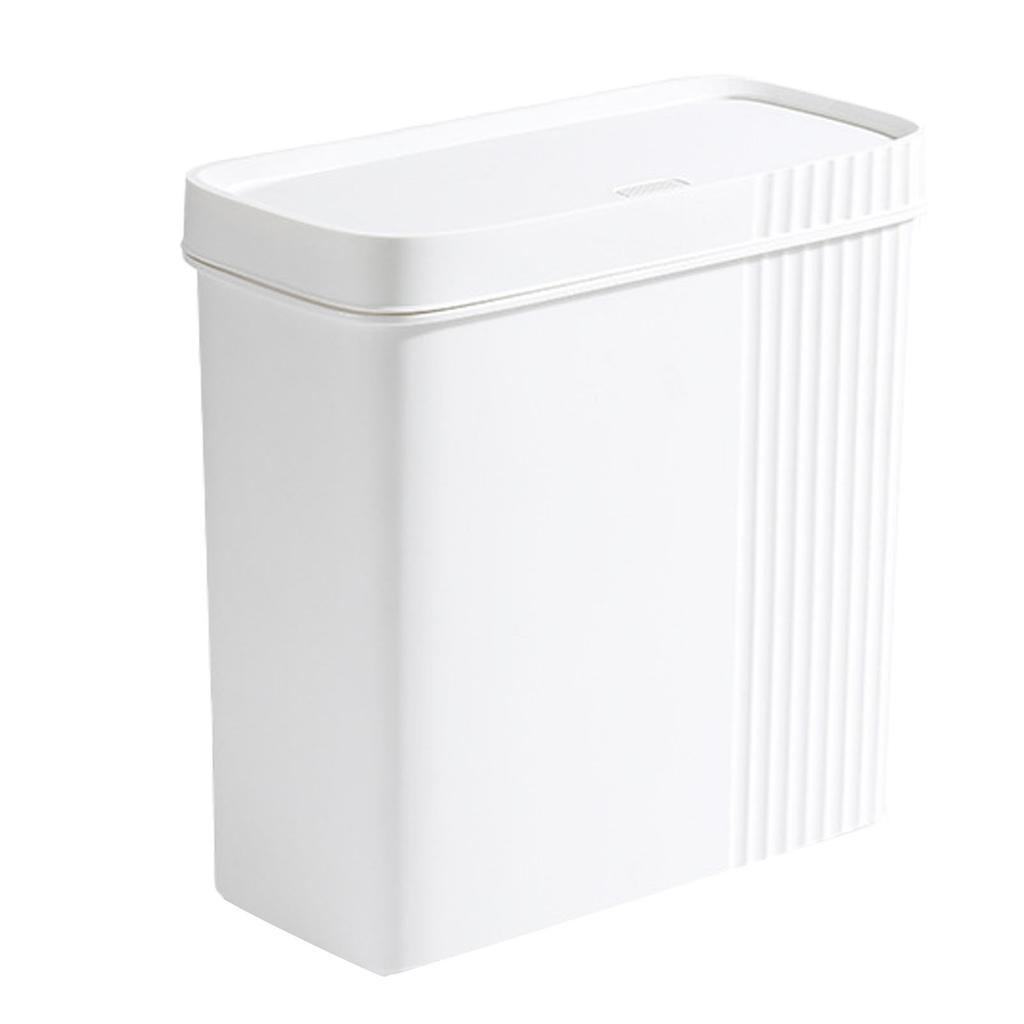 Kitchen Bathroom Trash Can Garbage Can with Press Top Lid for Bedroom Kitchen Office Living Room