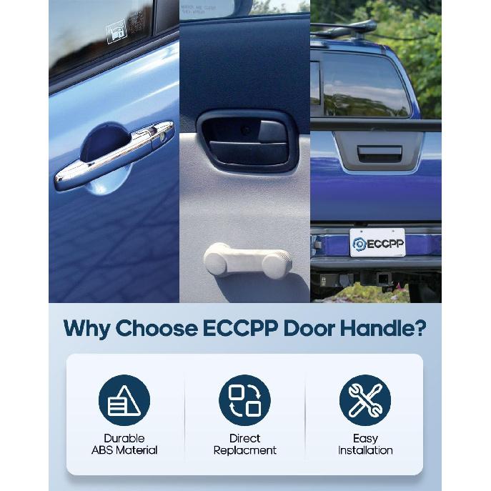 ECCPP Exterior Door Handles 2002-2005 for Kia for Sedona Outer Replacement Rear Driver Left Passenger Right Door Handles 2 PCS Chrome/Black