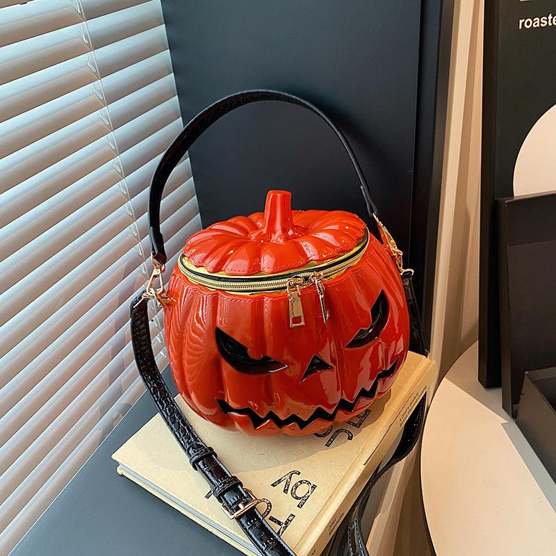 Ins Style New Funny Simulation Pumpkin Bag Female Niche High-Quality Halloween Handbag Shoulder Crossbody Bag