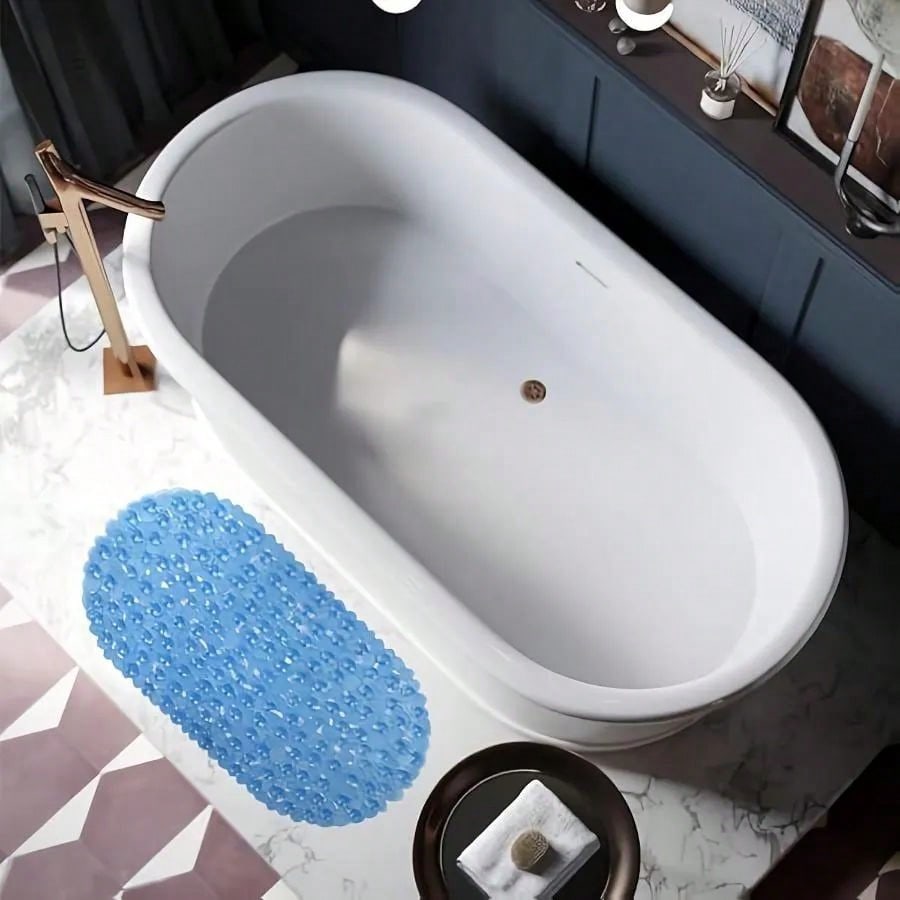 1PC PVC Bathroom Non-Slip Mat, Bath Mat, Carpet, Floor Mat With Suction Cup Anti-Slip Pads