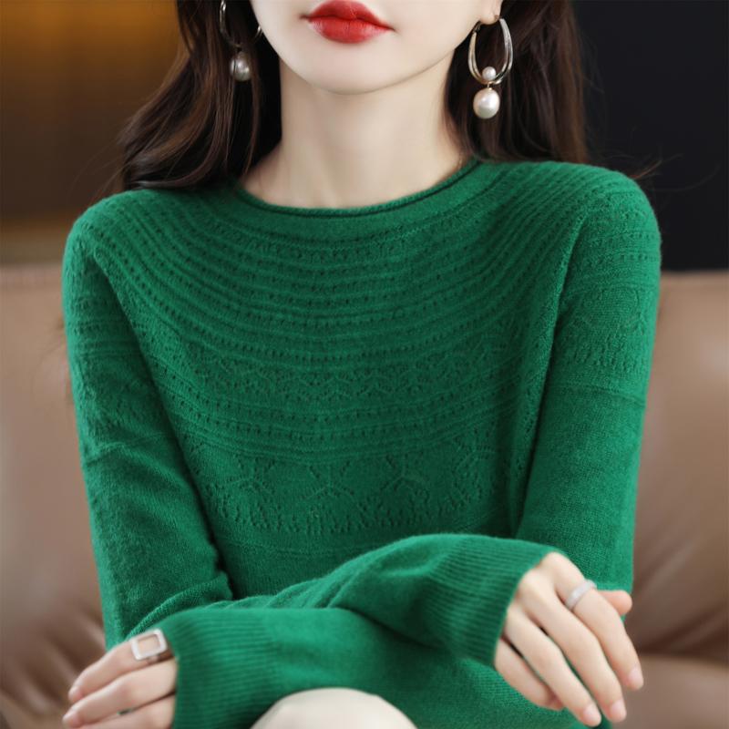 100% Wool Women Sweater Winter Soft Warm Knit Pullover Autumn Jumpers Female Sweaters Knit Tops Long Sleeve