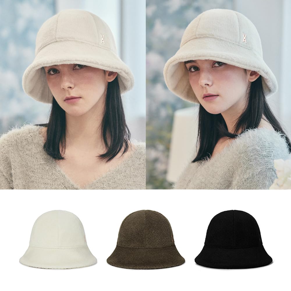 VA Stud Wool Bucket Hat Cream
