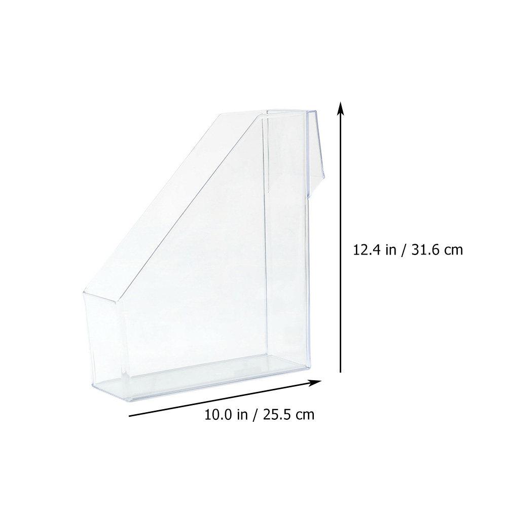 1 Set Clear Acrylic File Storage Rack Sturdy Desktop Document Holder Office Book Stand Organizer for Files Magazines Books