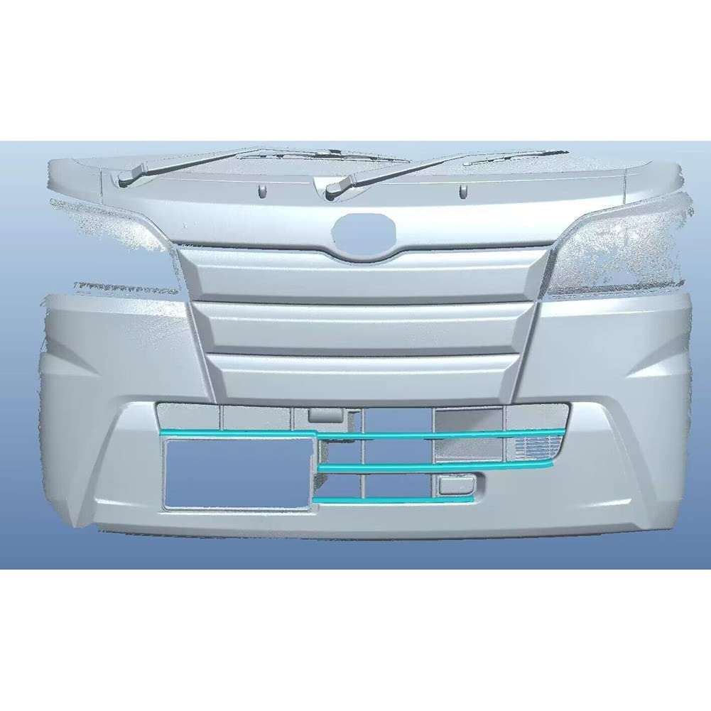 RUIQ Stainless Steel Lower Grille Fins Front Bumper Underlip Garnish for Daihatsu Hijet Truck Early Black (s500p/s510p, Model) -