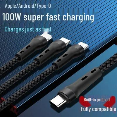 PD100W 3-in-1 Schnellladekabel für iPhone 15, Android und LeEco Geräte