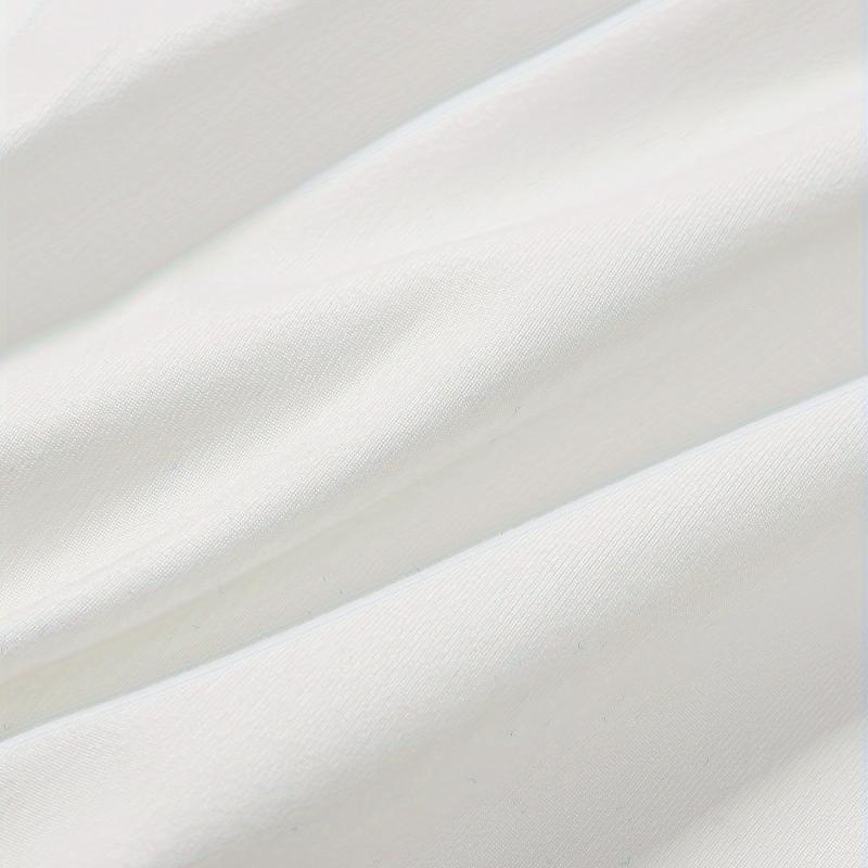 Solid Color Men's Polyester Short Sleeve, Lightweight Elastic & Breathable, Great for Daily Streetwear & Layering