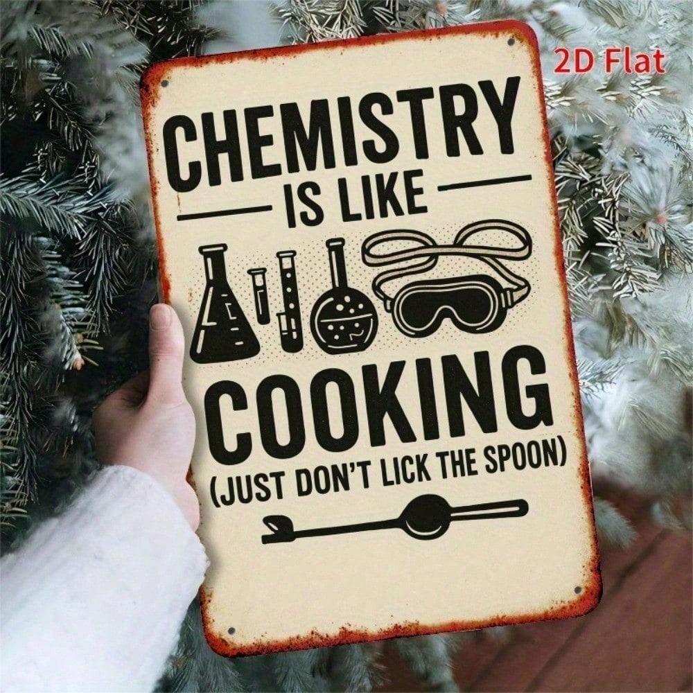 Vintage Industrial Chemistry Wall Art Metal Science Decor Rustic Iron Laboratory Print 20x30cm(7.8x11.8inch)