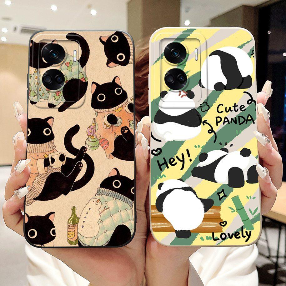 For Honor 90 Lite Case CRT-NX1 Shockproof Cover Popular Flower Soft Liquid Silicone Phone Case For Honor 90 Lite 2023 Funda 6.7"