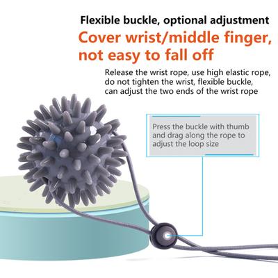 Spike Massager Grisp Effortless Finger Training Multi-functional Spiky Massage Grip Ball with Rope