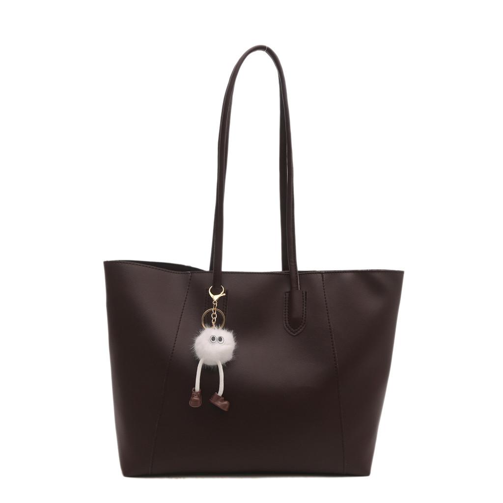 Stylish And Trendy Large Pu Tote Bag For Women In Black Coffee Yellow Brown And Red Colors