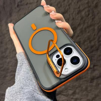 Luxury Magnetic Shockproof Phone Case For iPhone 15 14 13 12 11 16 Pro Max 16 Plus 16E Funda Stand Color Protection Back Cover