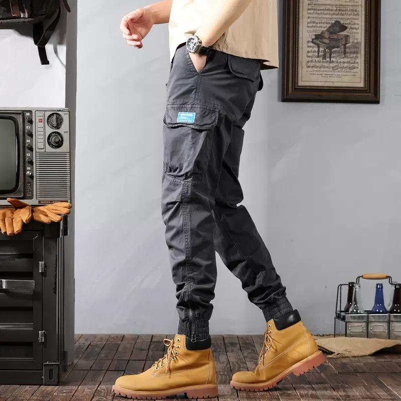 Direct Sales Direct Supply, Spring And Autumn Overalls, Toe-Tied Camouflage Multi-Bag Pants, Retro Washed Pants, Men And Women Of The Same Style