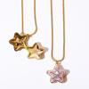 Openable Heart Necklace Photo Album Heart Star Pendant Full Zircon Necklace  Girls Gift