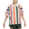 Nike Camiseta de Manga Corta con Estampado Suelto a Rayas Color-Block para Mujer Tops Blanco Cumbre FQ0701-123