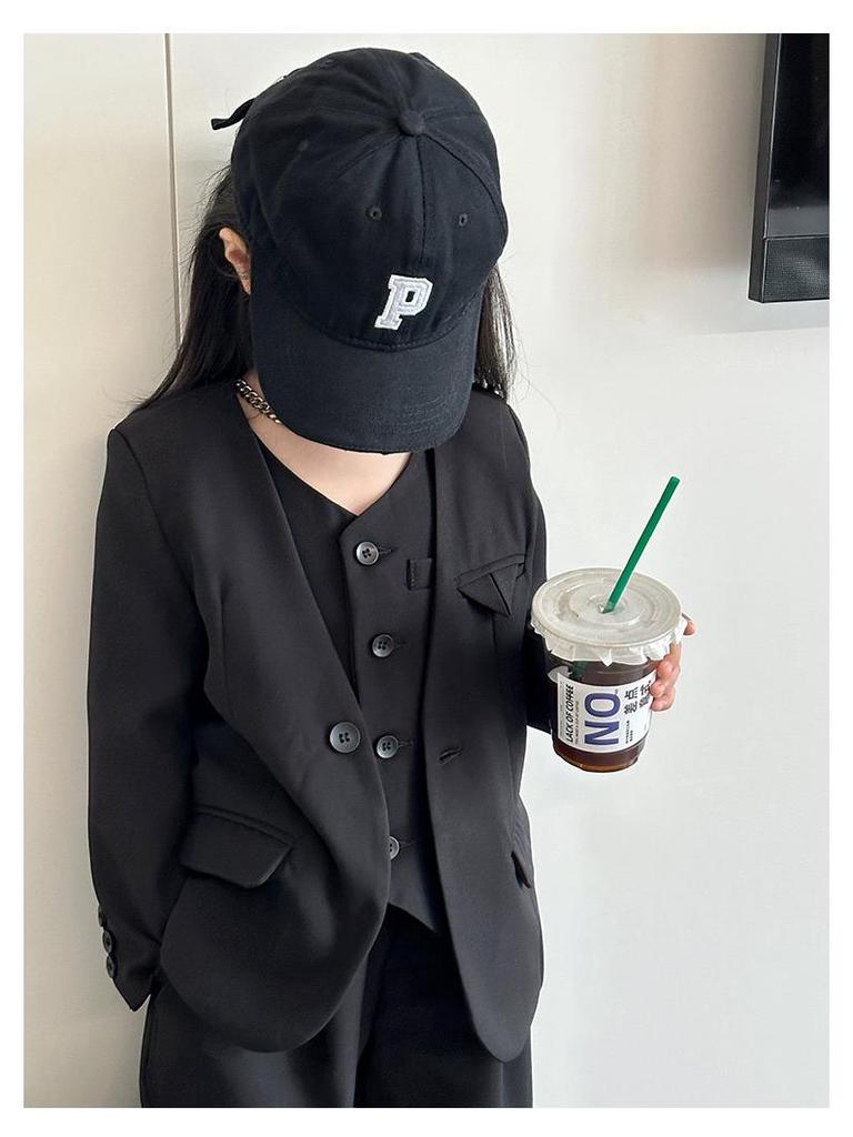 Automne 2025 Ensemble 3 Pièces Bonbon pour Filles - Ensemble Blazer Style Coréen