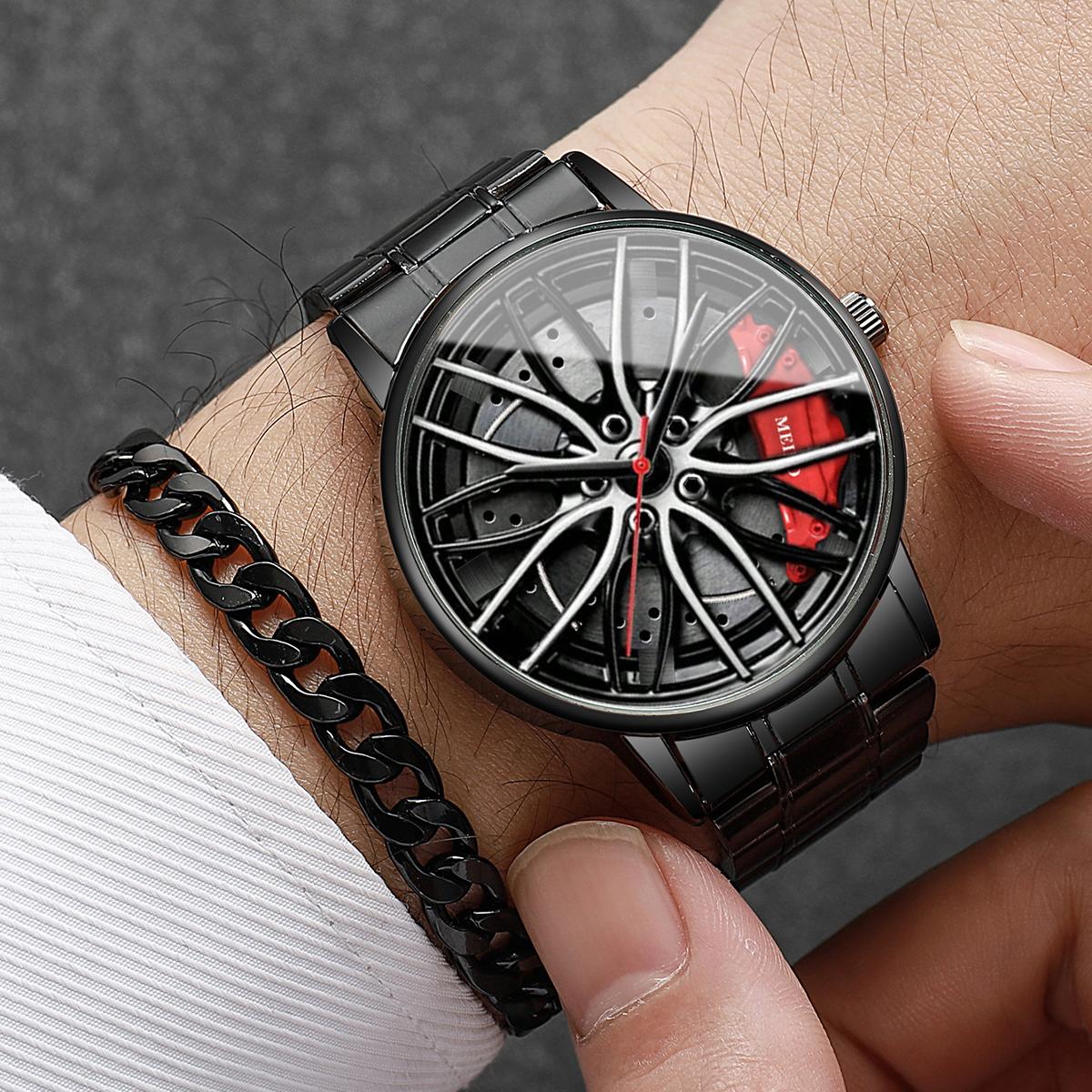 

2PCs/Set Men s Style Watch Luxury Business Watch with Bracelet Set Hip Hop Party Luxury Analog Quartz Watch(Box not included)