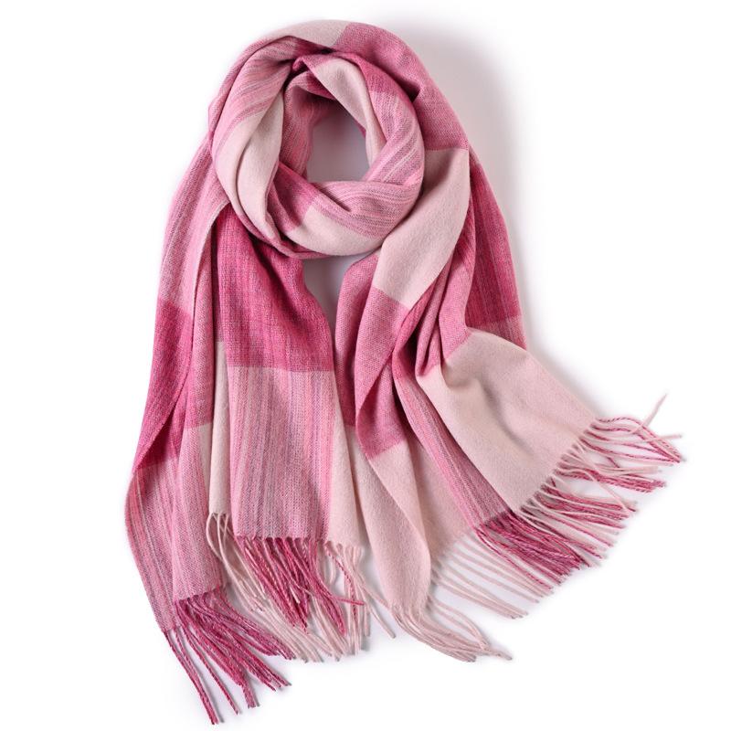 Milk camel pure wool scarf women's autumn and winter versatile thickened cashmere scarf new shawl dual-purpose