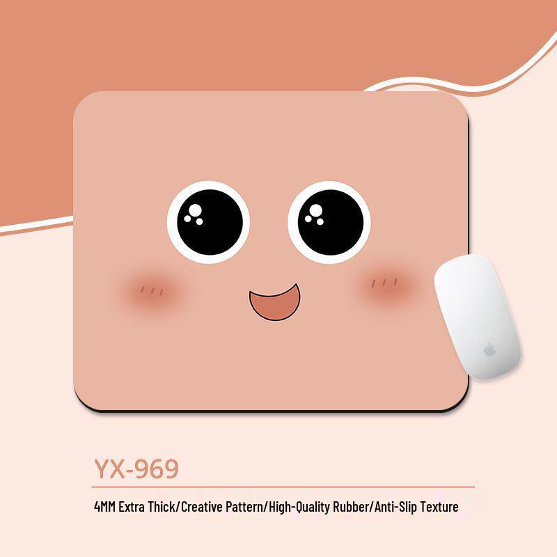 Compact Emoji Mouse Pad with Soft Wrist Rest for Office & Gaming