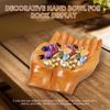 Wood Carved Hand Decorative Bowl Table Aesthetic Crystal Stones Hand Holder Versatile Crystal Offering Hand for Entryway