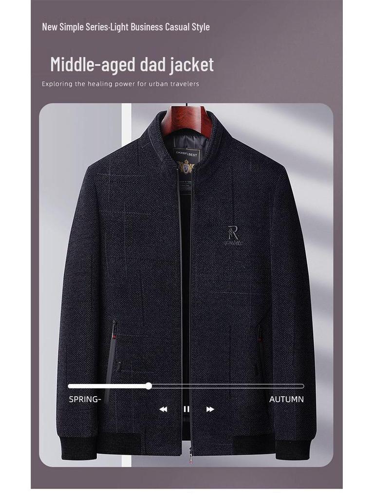 Men's Casual Spring & Autumn Jacket for Middle-aged and Elderly Fathers