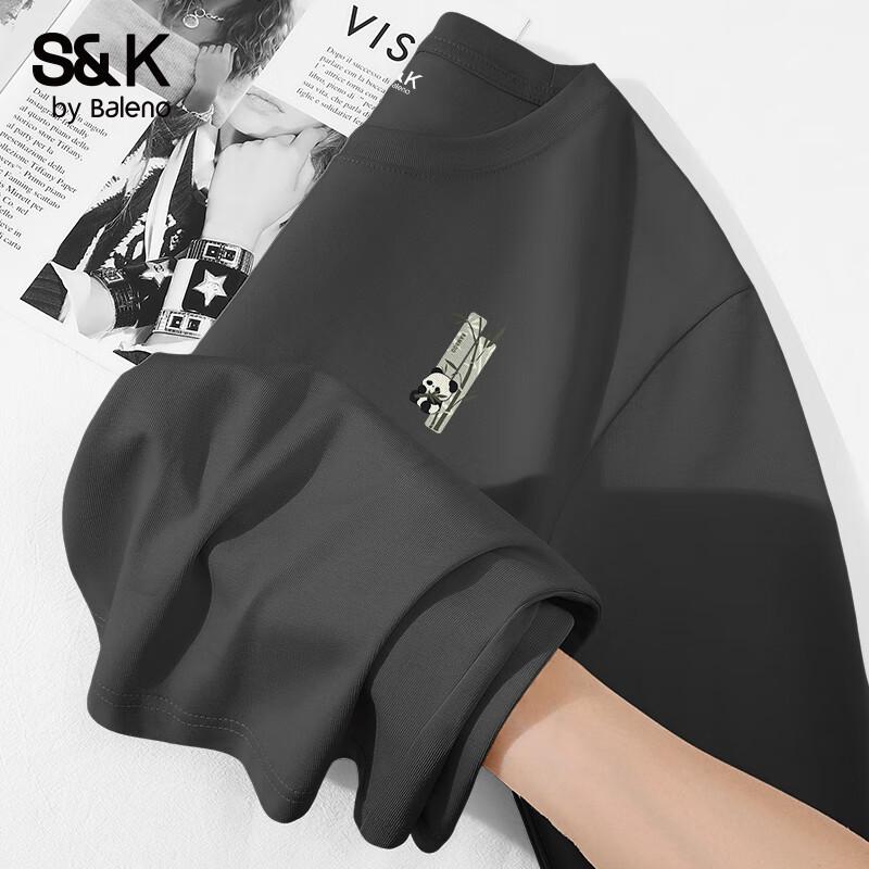 Baleno Men's S&K Series Panda Print Long-Sleeve T-Shirt