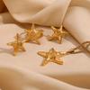 MamacitaSlay 316L Stainless Steel Starfish Central Vortex Opening Rings Waterproof 18K Gold Plated Jewelry Women's Unique Gift