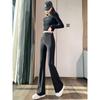 Women's 2026 High-Waisted Slimming Black Micro Flare Suit Pants – New Style Straight-Leg Casual Trousers.