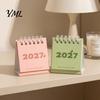 Functional Workstation Memo Pad Mini Desk Calendar 2027, Jan. 2027 to Dec. Standing Flip Small Vertical Desktop Calendar, 12 Monthly Planner